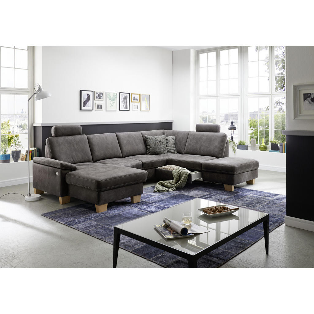 Thumbnail - Beldomo System Wohnlandschaft, Weinrot, Textil, Buche, furniert, 5-Sitzer, U-Form, 316x235 cm, Goldenes M, Typenauswahl,...
