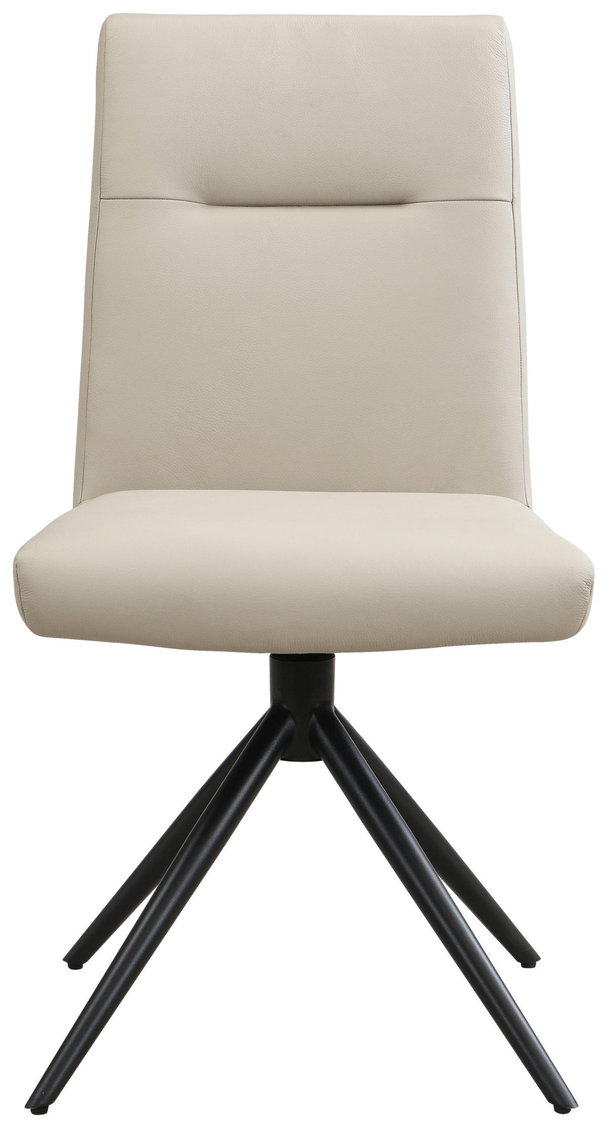 STUHL Echtleder Schwarz, Beige  - Beige/Schwarz, Trend, Leder/Metall (47/89/62cm) - Novel