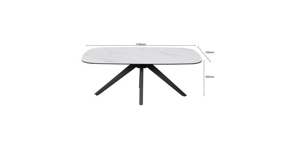 COUCHTISCH ESG 110/70/42 cm rechteckig Anthrazit, Weiß - Anthrazit/Weiß, Design, Glas/Keramik (110/70/42cm) - Novel