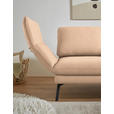 ECKSOFA  in Flachgewebe Lachsfarben Armteilverstellung, Relaxfunktion, Drehsitzfunktion  255-365/175-224 cm  - Schwarz/Lachsfarben, Design, Textil/Metall (255-365/175-224cm) - Dieter Knoll