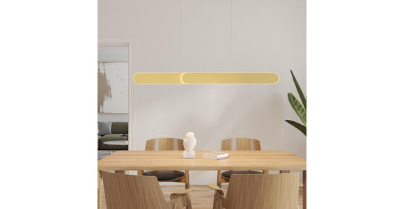 LED-HÄNGELEUCHTE  115/7,5/150 cm    - Messingfarben, Design, Metall (115/7,5/150cm) - Dieter Knoll