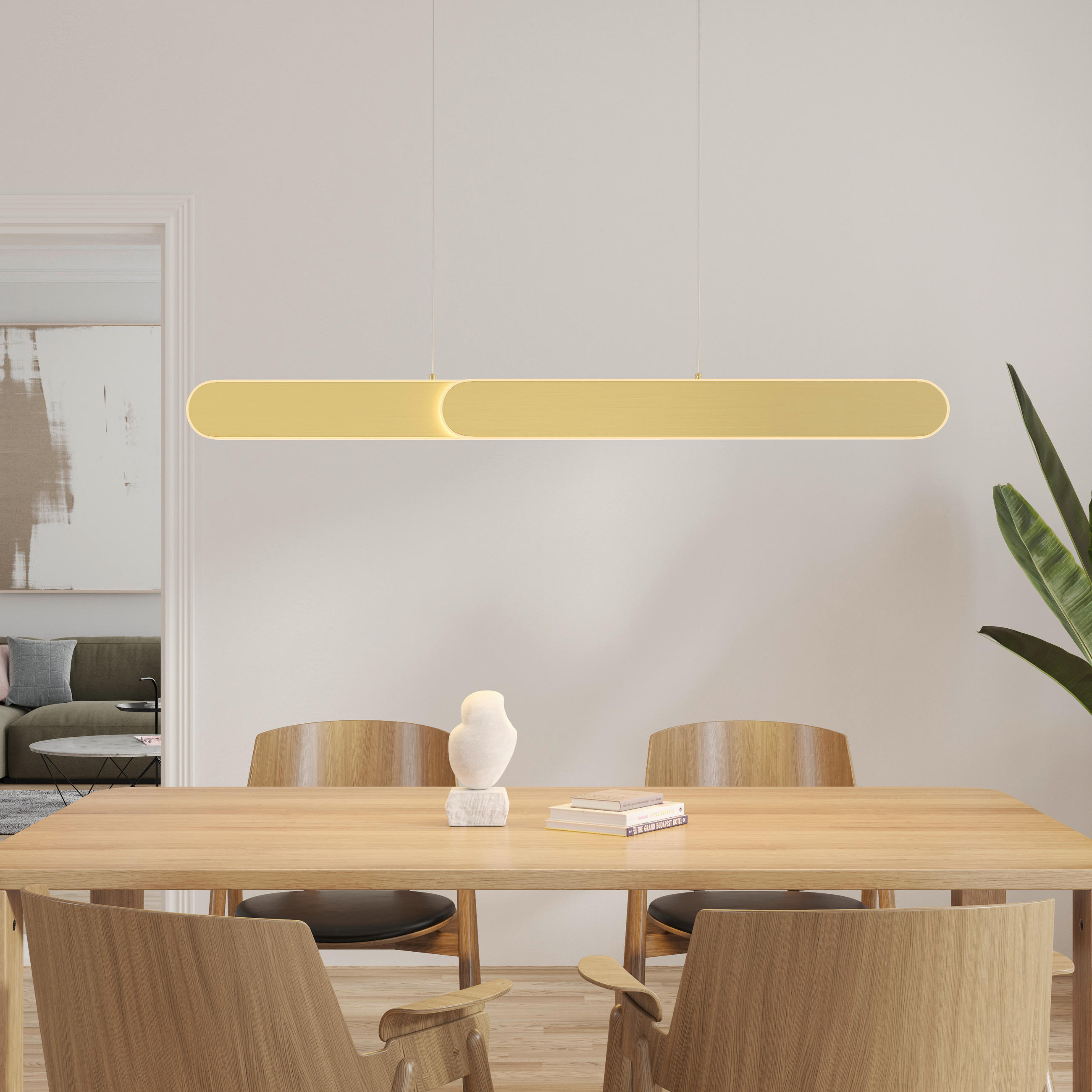 ZÁVĚSNÉ LED SVÍTIDLO, 115/7,5/150 cm - barvy mosazi, Design, kov (115/7,5/150cm) - Dieter Knoll