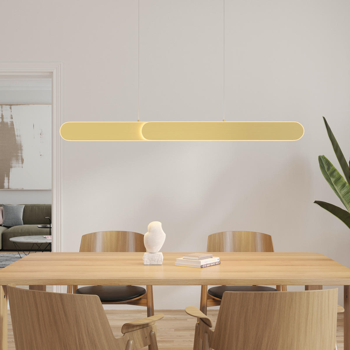 LED-HÄNGELEUCHTE 115/7,5/150 cm  - Messingfarben, Design, Metall (115/7,5/150cm) - Dieter Knoll