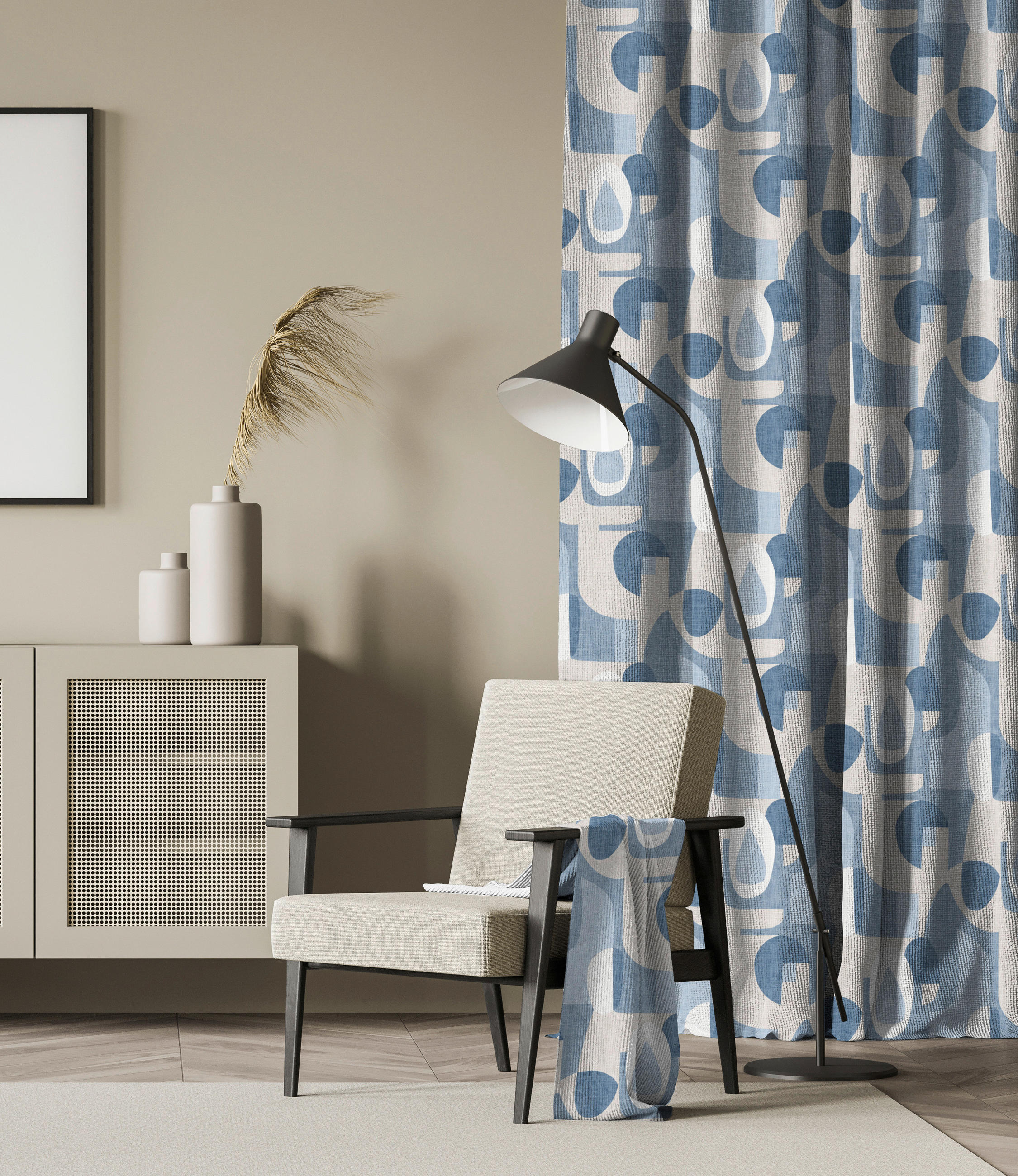 VORHANGSTOFF per lfm Verdunkelung  - KONVENTIONELL, Textil (76cm) - Esposa