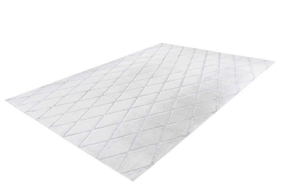 TEPPICH 160/230 cm Vivica 225 Weiß / Graublau Grau, Weiß  - Weiß/Grau, KONVENTIONELL, Textil (160/230cm)