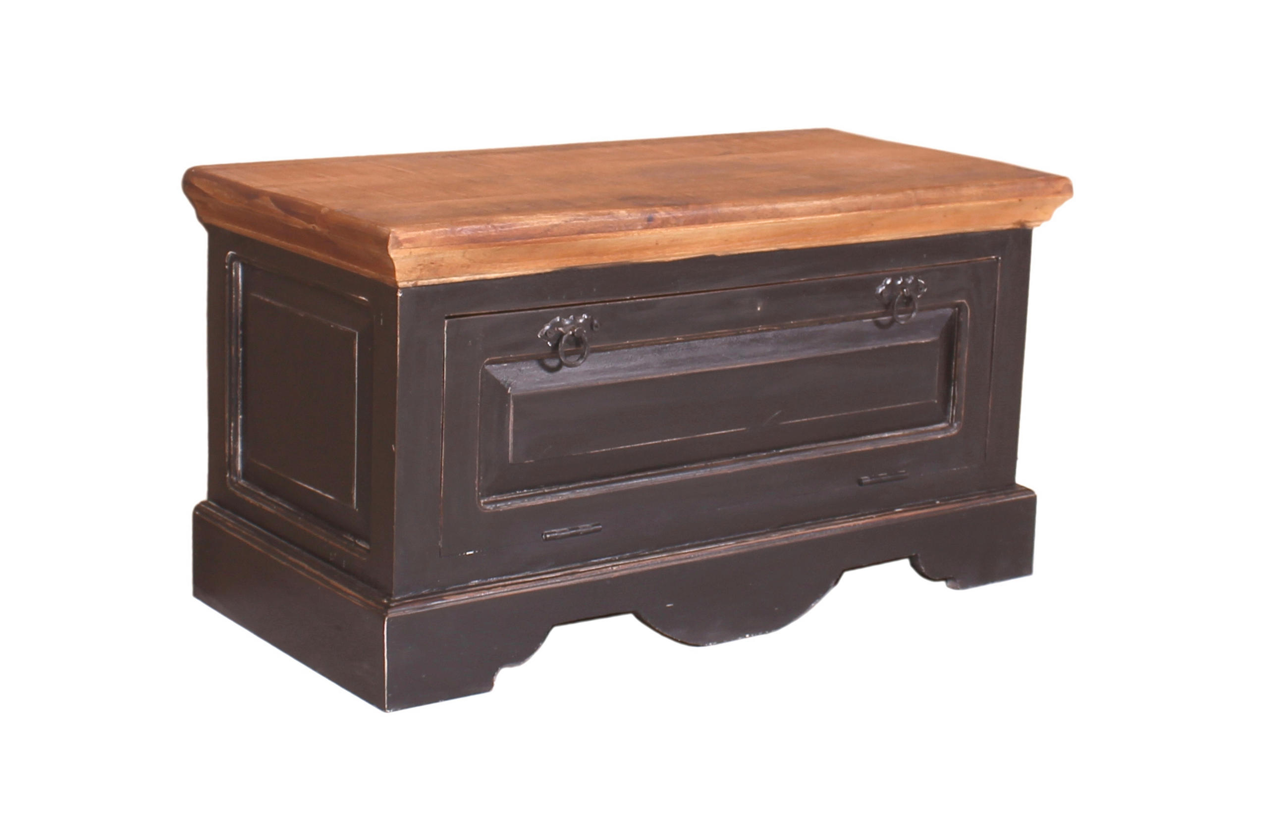 SCHUHSCHRANK Mangoholz massiv Schwarz, Honig  - Schwarz/Honig, Design, Holz/Holzwerkstoff (85/45/40cm) - MID.YOU