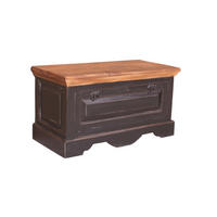 SCHUHSCHRANK Mangoholz massiv Schwarz, Honig  - Schwarz/Honig, Design, Holz/Holzwerkstoff (85/45/40cm) - MID.YOU