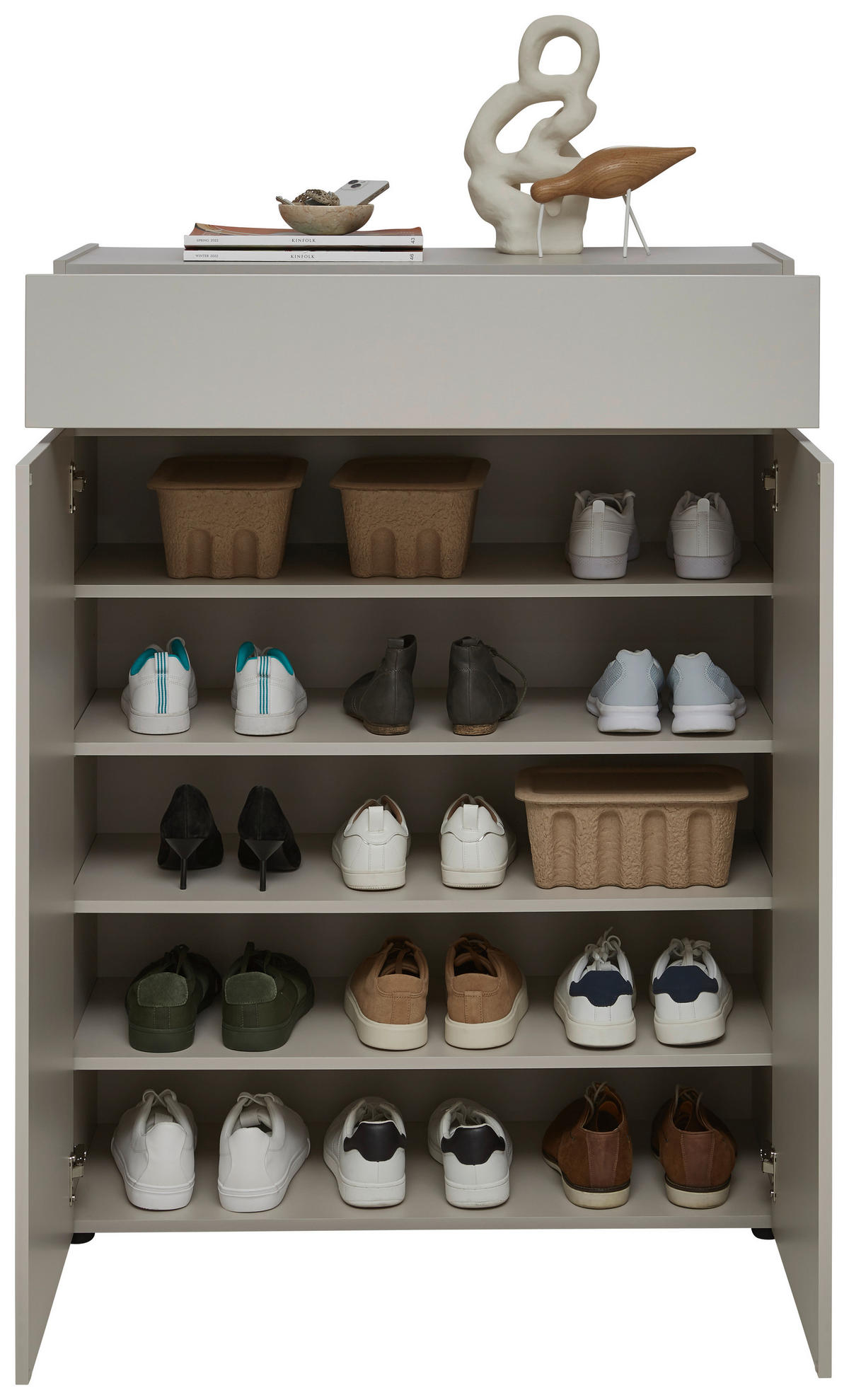 SCHUHSCHRANK Kaschmir  - Kaschmir/Schwarz, Design, Holzwerkstoff/Kunststoff (90/121/40cm) - Voleo