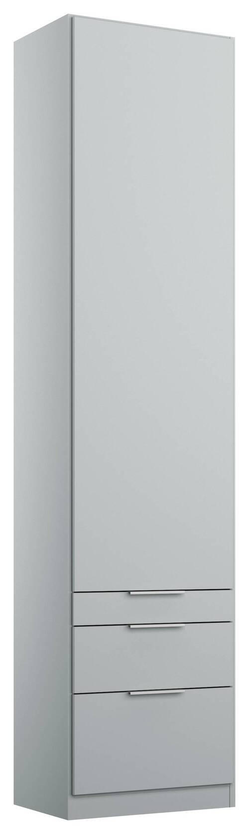 DREHTÜRENSCHRANK in Hellgrau  - Hellgrau/Alufarben, Modern, Holzwerkstoff (47/229/54cm) - Rauch Möbel