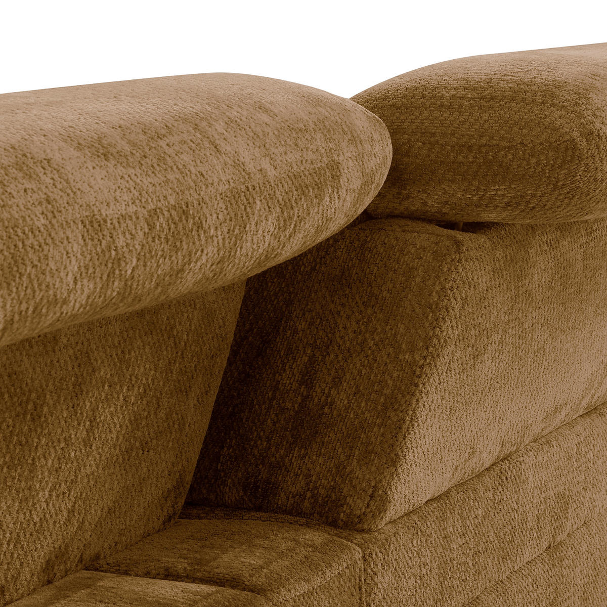ECKSOFA  Webstoff Rostfarben  - Rostfarben/Schwarz, Design, Textil/Metall (195/268cm) - Livetastic