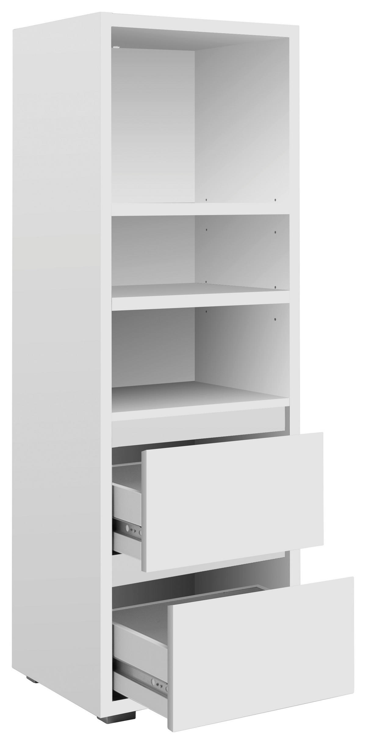 REGALNI ELEMENT 45/131/37 cm bela  - srebrne barve/bela, Konvencionalno, leseni material (45/131/37cm) - Livetastic