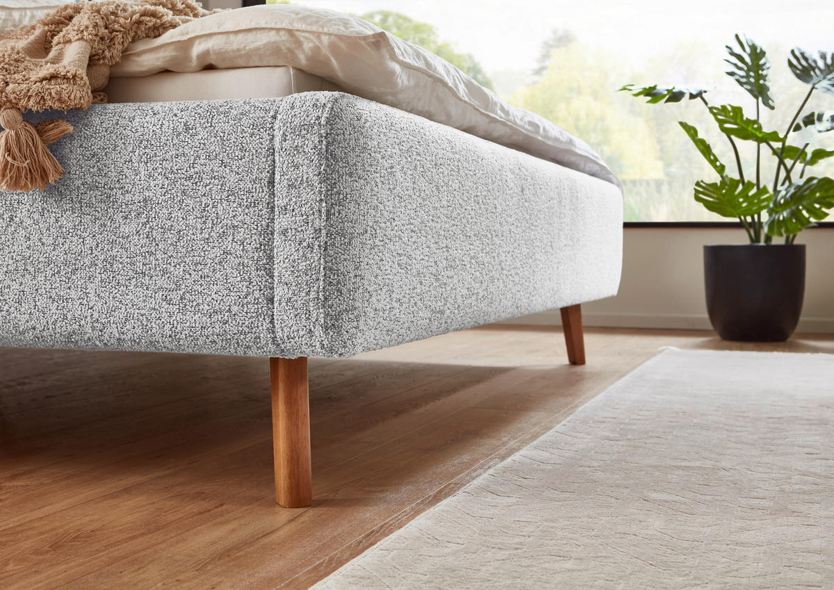 POLSTERBETT 120/200 cm, {[inkl. ],item.attr('349-543'),[, ]} - Eichefarben/Hellgrau, Design, Holz/Textil (120/200cm) - Xora