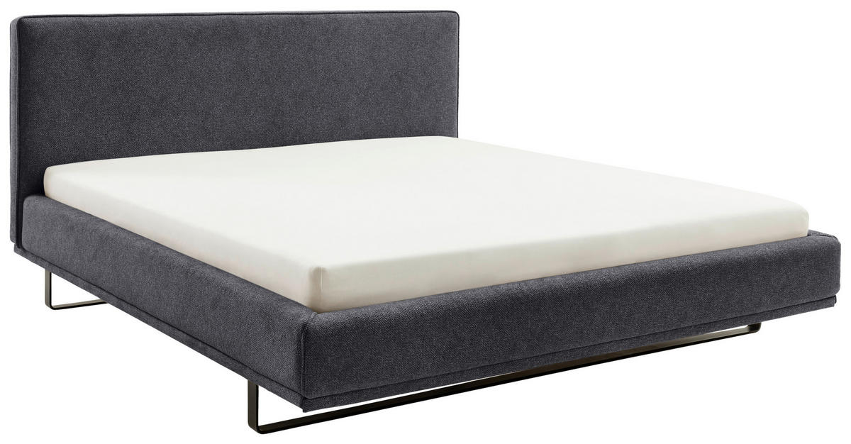 POLSTERBETT 180/200 cm, inkl.  in Anthrazit  - Anthrazit/Schwarz, Design, Textil/Metall (180/200cm) - Schöner Wohnen