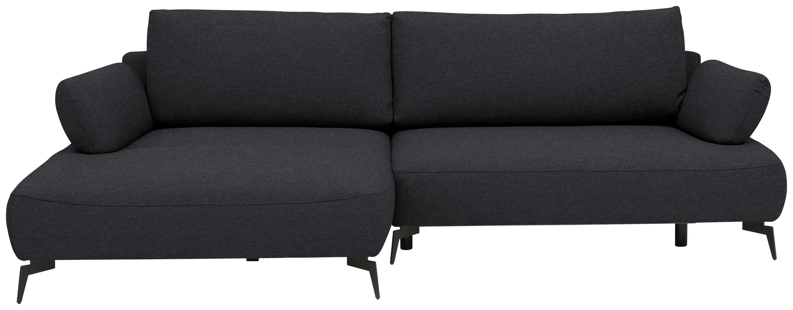 ECKSOFA COLORADO Anthrazit Struktur Rückenkissen, Bettkasten  - Anthrazit/Schwarz, Design, Textil/Metall (186/284cm) - MID.YOU