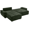 ECKSOFA  in Chenille Dunkelgrün  - Dunkelgrün/Silberfarben, KONVENTIONELL, Holz/Textil (187/293cm) - Carryhome