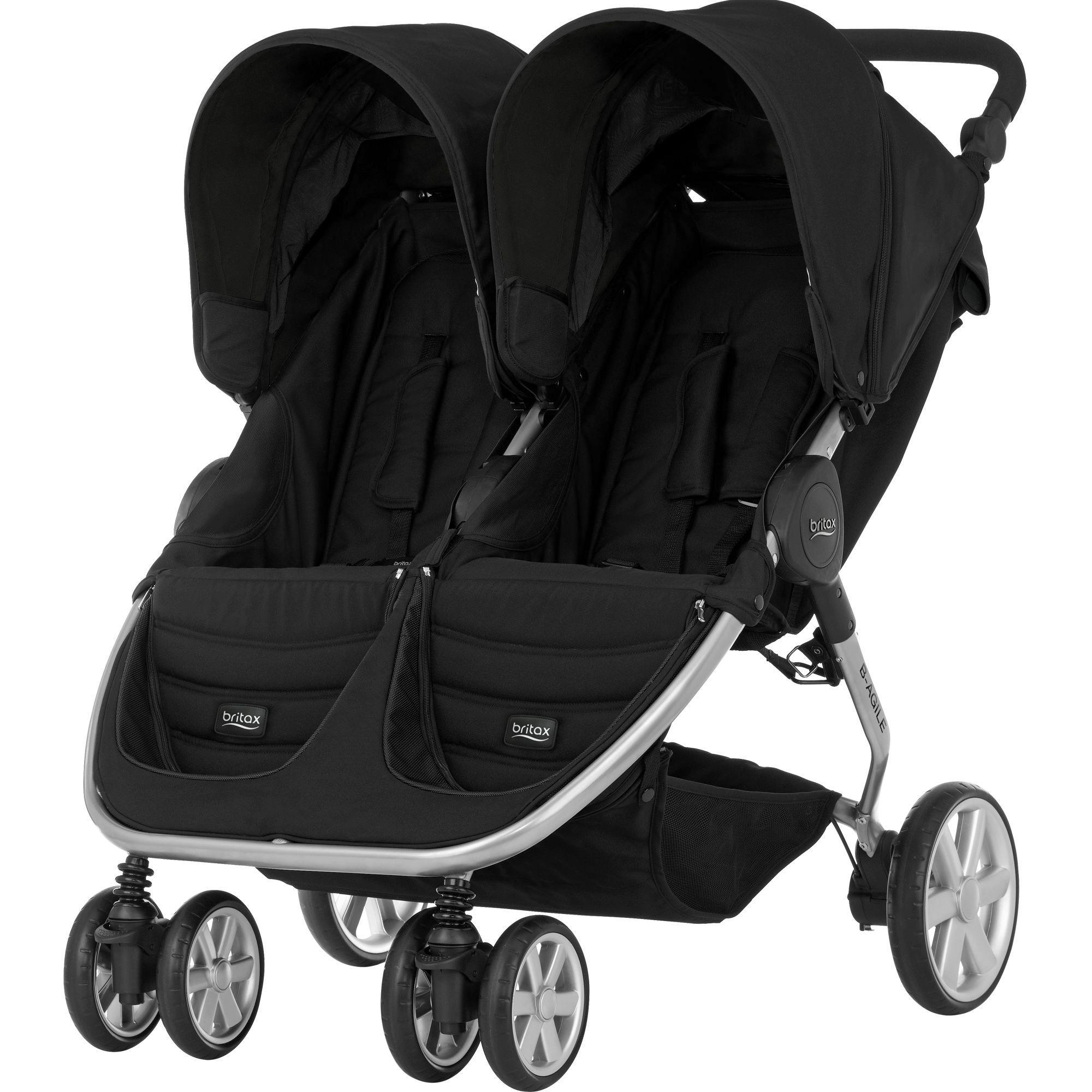 BARNVAGN B-Agile Double  - silver/svart, Basics, metall/textil (78/104/105cm) - Britax Römer