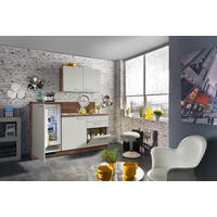 Bucătărie Standard  - alb/culoare lemn stejar, Modern, material pe bază de lemn (180cm) - Welnova