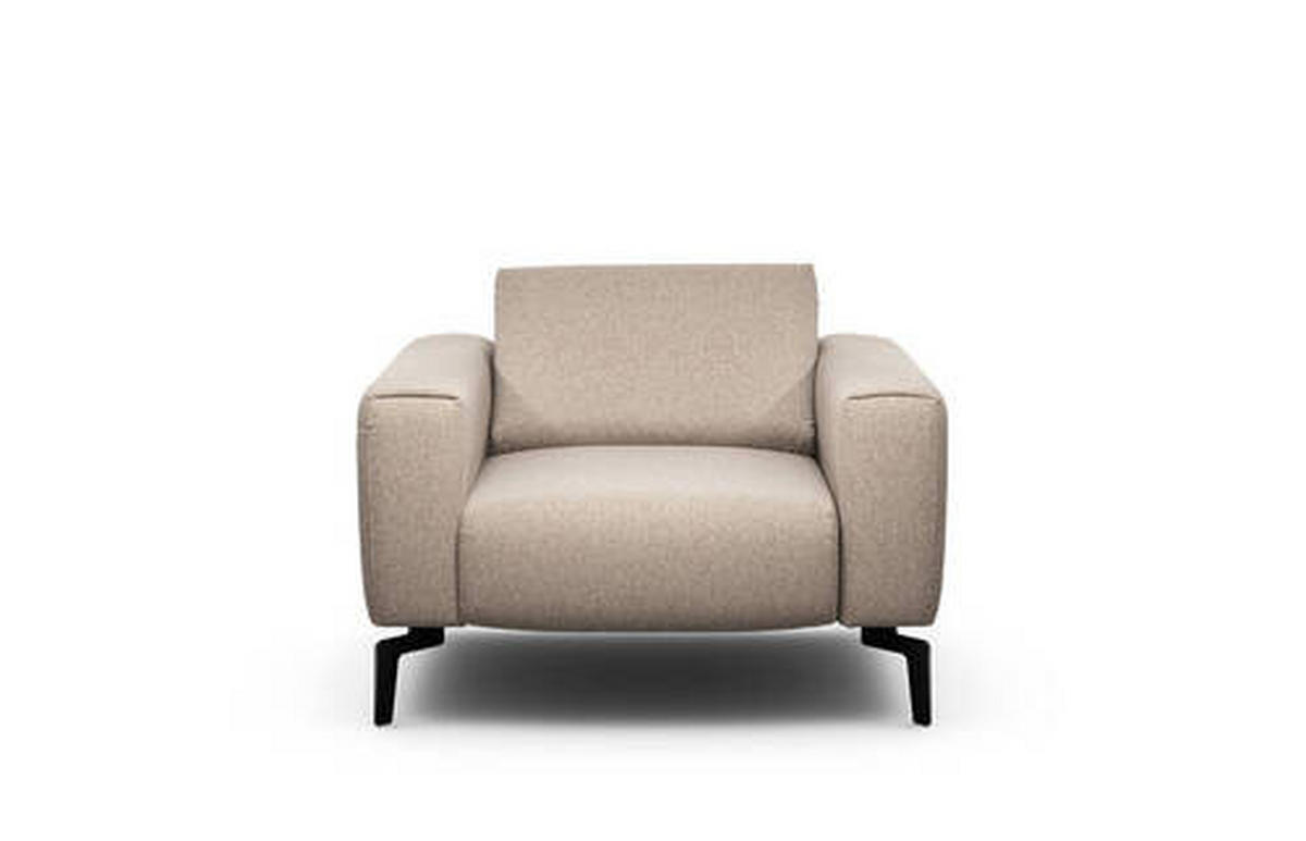 SESSEL in Chenille Sandfarben  - Sandfarben/Schwarz, Design, Textil/Metall (110/85/86-94cm) - SENSOO