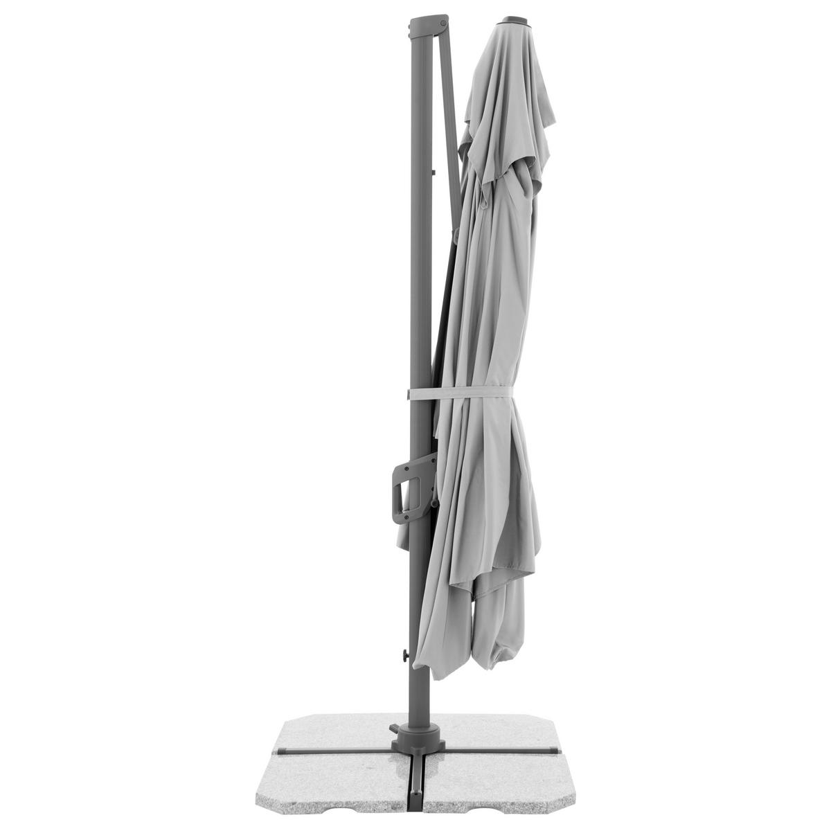 AMPELSCHIRM  340/270 cm  - Anthrazit/Hellgrau, Design, Textil/Metall (340/270cm) - Amatio