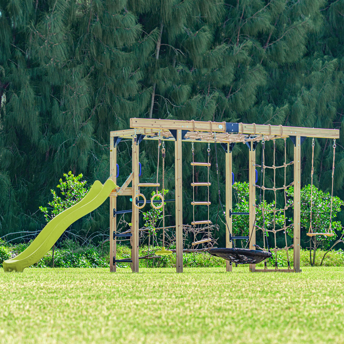 PROLÉZAČKA - limetková/modrá, Basics, dřevo/plast (522,5/196/205cm) - Ambia Garden
