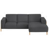 ECKSOFA in Struktur Anthrazit  - Eichefarben/Anthrazit, Design, Holz/Textil (250/163cm) - Stylife