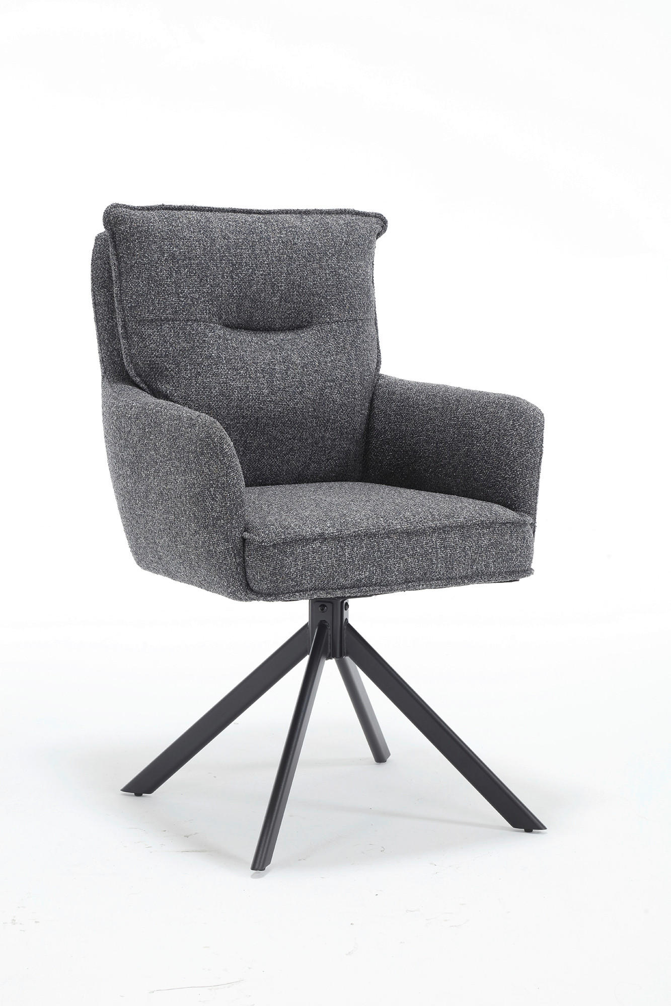 DREHSTUHL  in Struktur Anthrazit  - Anthrazit/Schwarz, MODERN, Textil/Metall (60/93/67cm) - Livetastic