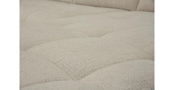 ECKSOFA Taupe Chenille Armlehnenkissen, Rücken echt, Sitztiefenverstellung  - Taupe/Schwarz, KONVENTIONELL, Textil/Metall (313/215cm) - Hom`in