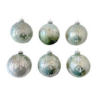 VIANOČNÁ GUĽA   - biela/zelená, Lifestyle, kov/plast (8cm) - X-Mas