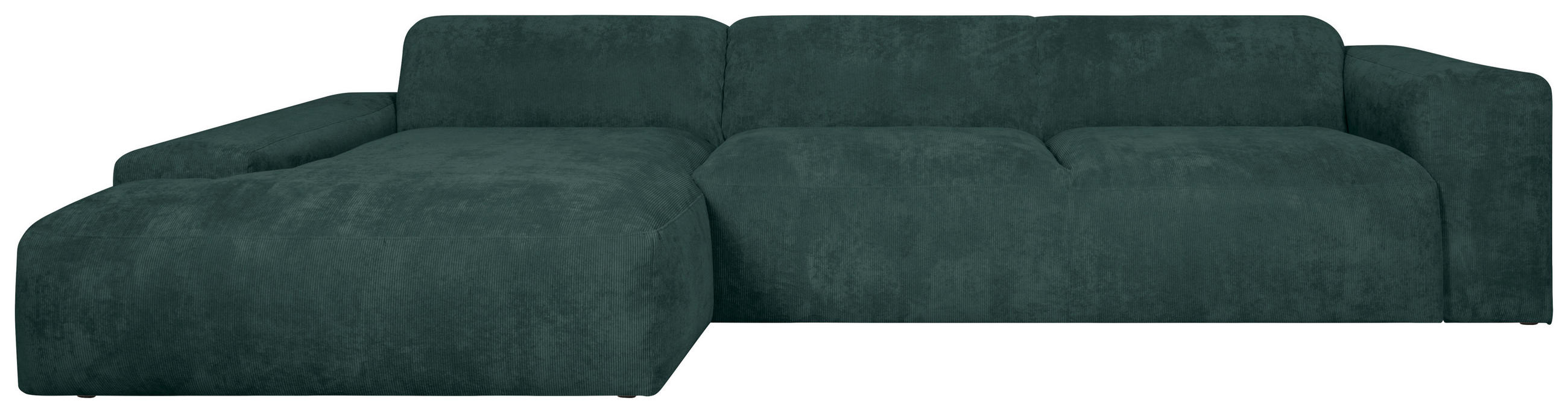 ECKSOFA HANNAH Grün Cord  - Schwarz/Grün, Design, Kunststoff/Textil (170/343cm) - MID.YOU