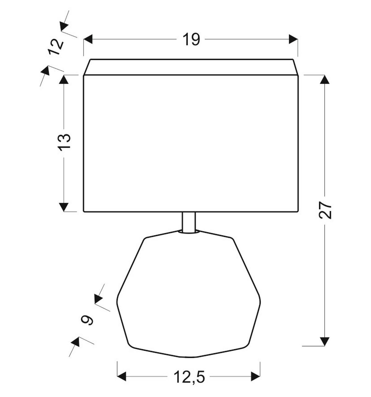 TISCHLEUCHTE 12/19/27 cm   - Schwarz/Grau, Basics, Stein/Textil (12/19/27cm)