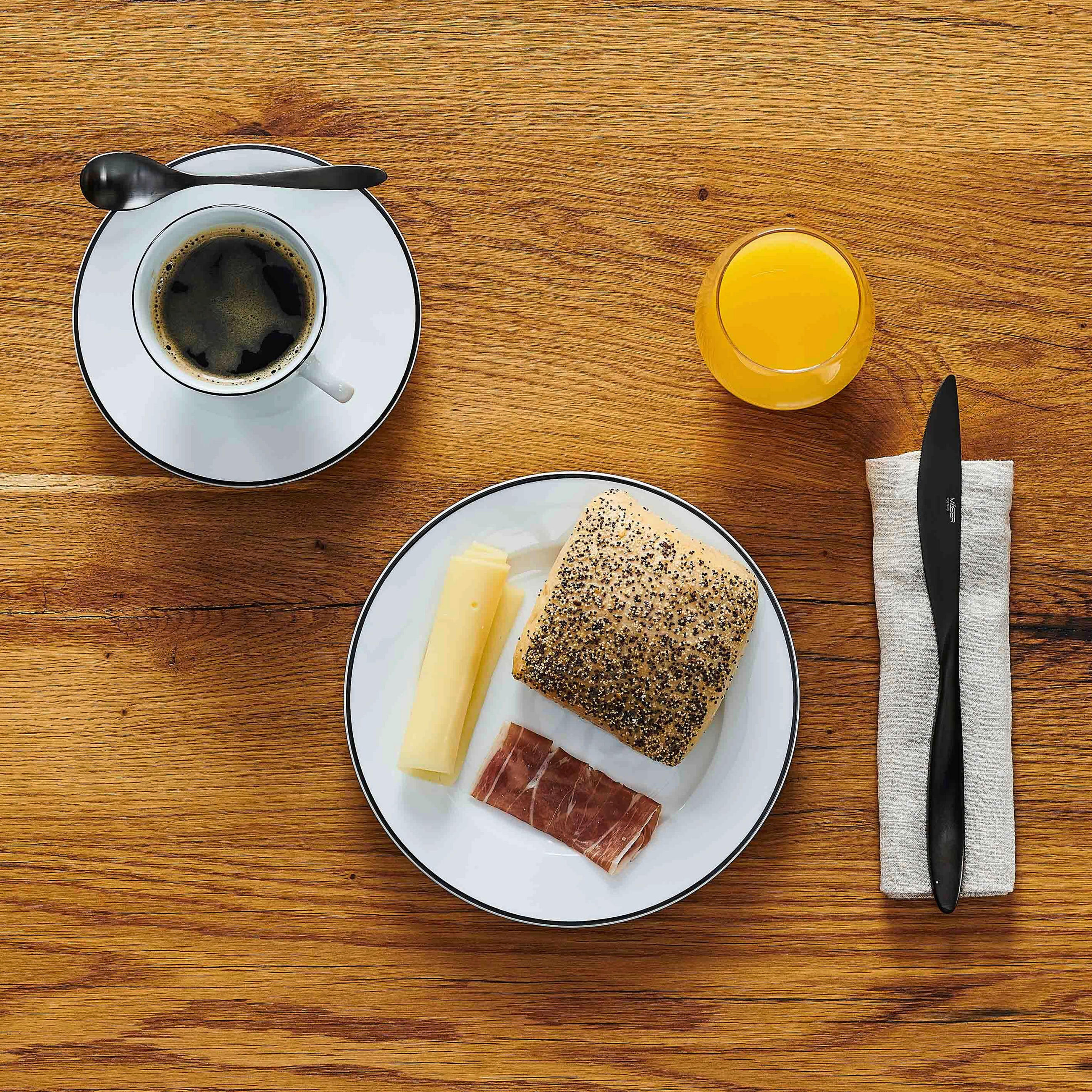 KAFFEESERVICE Schwarz, Weiß 18-teilig Nola  - Schwarz/Weiß, Basics, Keramik - Mäser