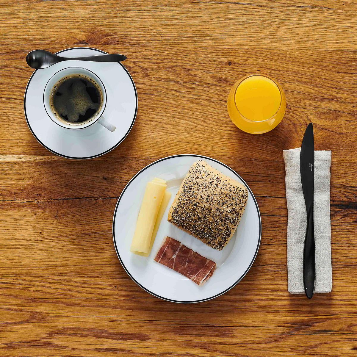 TAFELSERVICE Nola 12-teilig  - Schwarz/Weiß, Basics, Keramik - Mäser