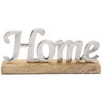 Inscripție Decorativă - argintiu/culoare natur, Basics, lemn/metal (27,5/5/12,5cm) - Ambia Home