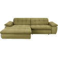 ECKSOFA  in Mikrofaser Grün  180/265 cm  - Chromfarben/Grün, Design, Textil/Metall (180/265cm) - Carryhome