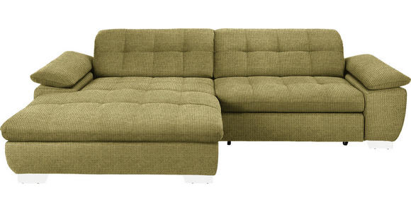 ECKSOFA  in Mikrofaser Grün  180/265 cm  - Chromfarben/Grün, Design, Textil/Metall (180/265cm) - Carryhome