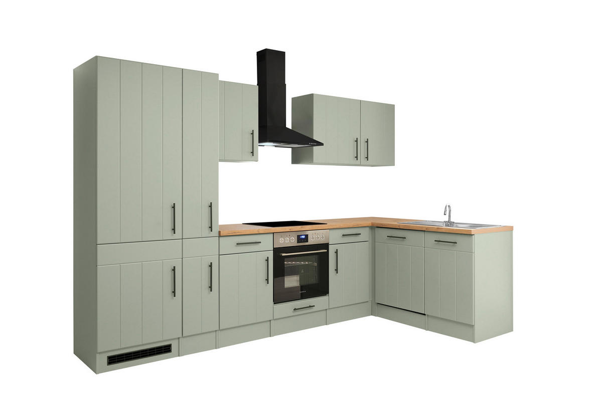 ECKKÜCHE 310/172 cm  in Wildeiche, Schilfgrün  - Schilfgrün/Wildeiche, Trend, Holzwerkstoff (310/172cm) - Respekta