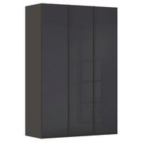 DREHTÜRENSCHRANK 151/235/61 cm,  in Graphitfarben, 3-türig  - Graphitfarben, Basics, Glas/Holzwerkstoff (151/235/61cm) - Novel