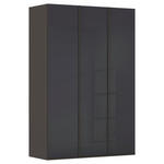 DREHTÜRENSCHRANK 151/235/61 cm,  in Graphitfarben, 3-türig  - Graphitfarben, Basics, Glas/Holzwerkstoff (151/235/61cm) - Novel