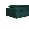 ECKSOFA in Struktur Petrol  280/205 cm  - Petrol/Schwarz, Design, Textil/Metall (280/205cm) - Xora