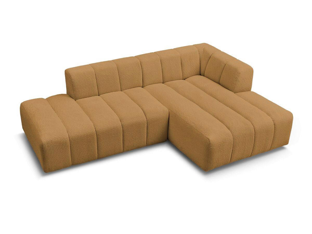 ECKSOFA  ANNECY Gelb Bouclé  - Gelb/Schwarz, MODERN, Kunststoff/Textil (262/170cm)