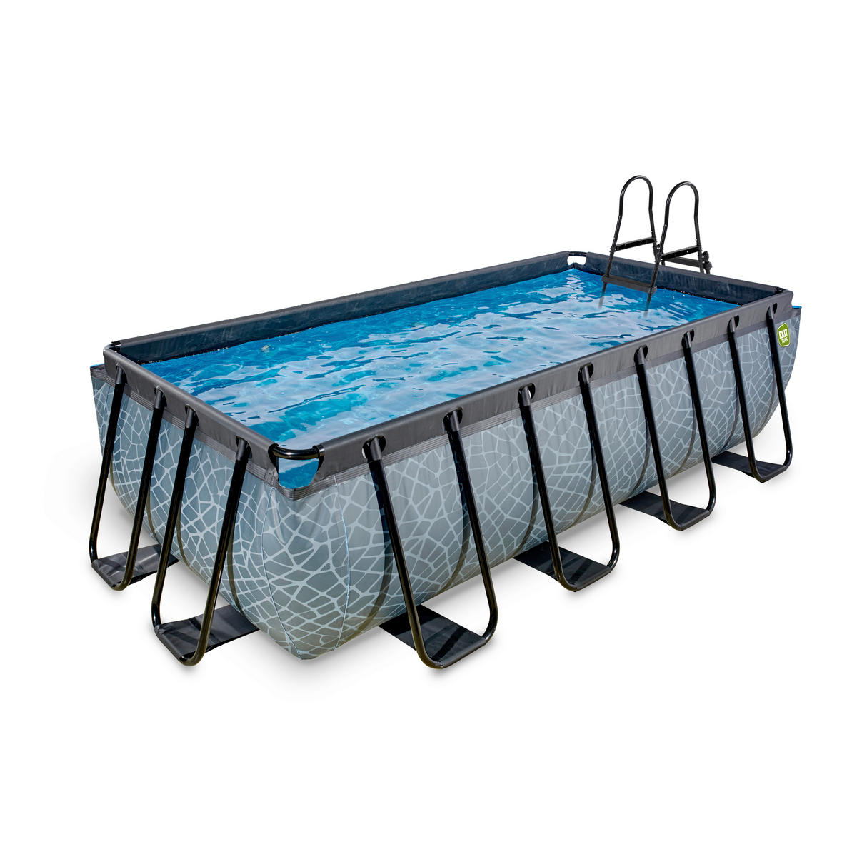 POOL-SET 400/200/100 cm  - Grau, KONVENTIONELL, Kunststoff (400/200/100cm) - EXIT Toys