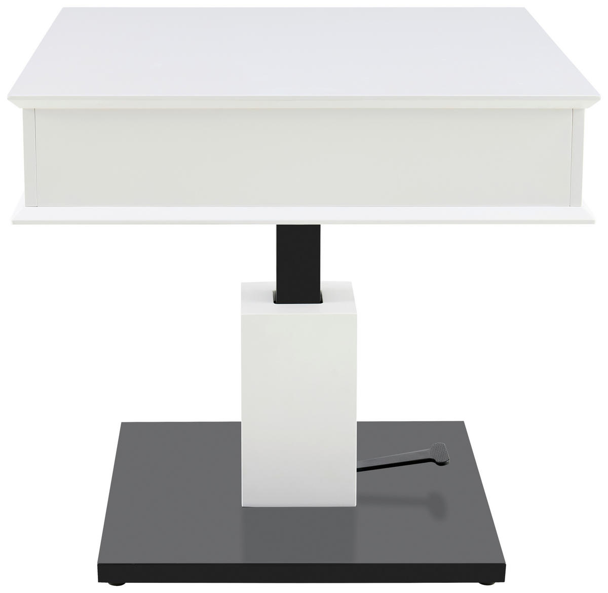COUCHTISCH 70/70/46,5-66 cm quadratisch Schwarz, Weiß  - Schwarz/Weiß, Design, Holzwerkstoff/Metall (70/70/46,5-66cm) - Carryhome