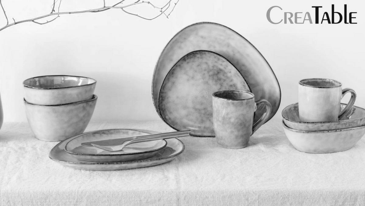 KOMBISERVICE Pastellblau Cloudy 10-teilig 2 Personen  - Pastellblau, Basics, Keramik - Creatable