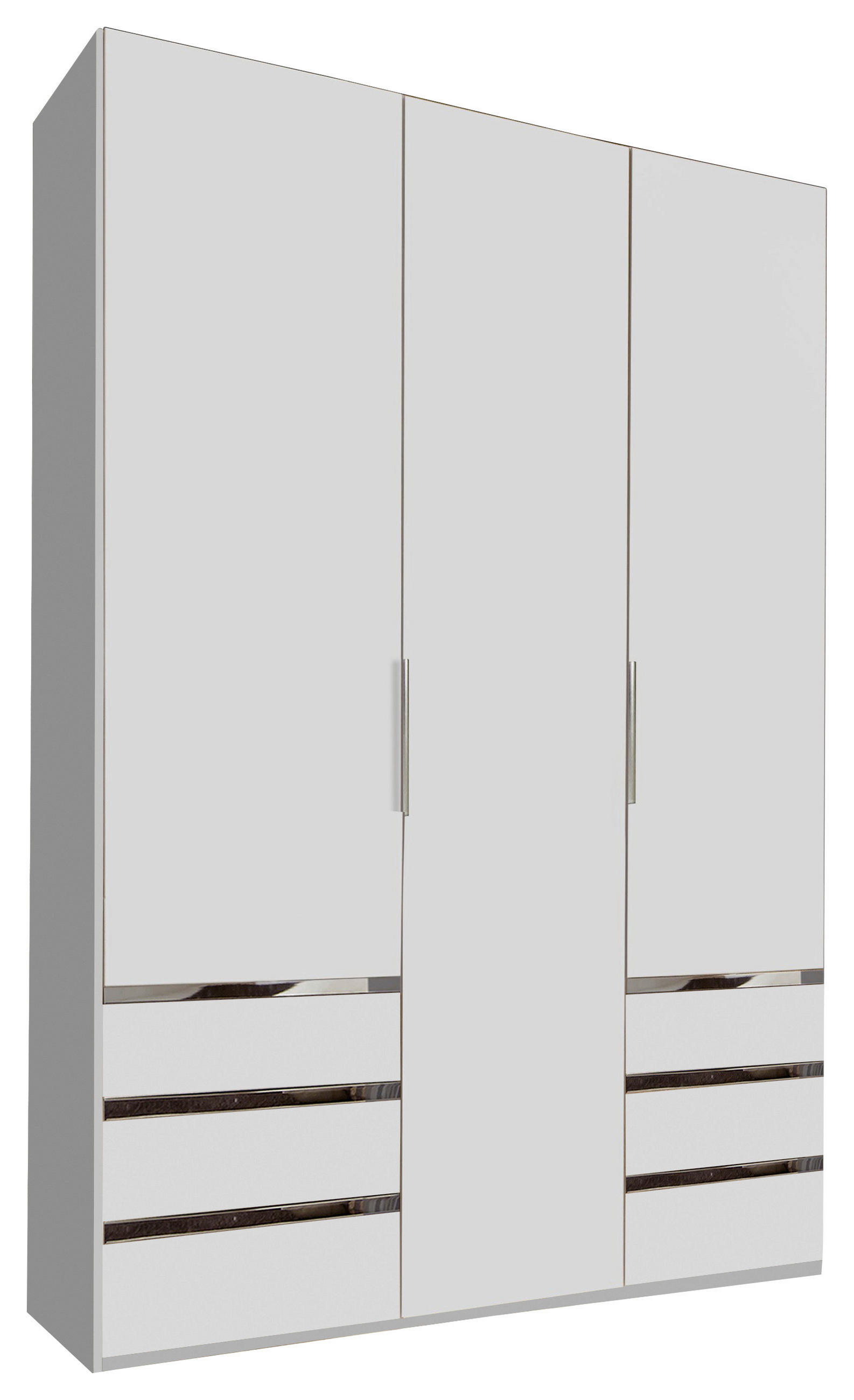 DREHTÜRENSCHRANK in Weiss  - Chromfarben/Weiss, Modern, Holzwerkstoff/Kunststoff (150/216/58cm) - MID.YOU