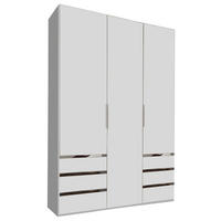 DREHTÜRENSCHRANK in Weiss  - Chromfarben/Weiss, Modern, Holzwerkstoff/Kunststoff (150/216/58cm) - MID.YOU
