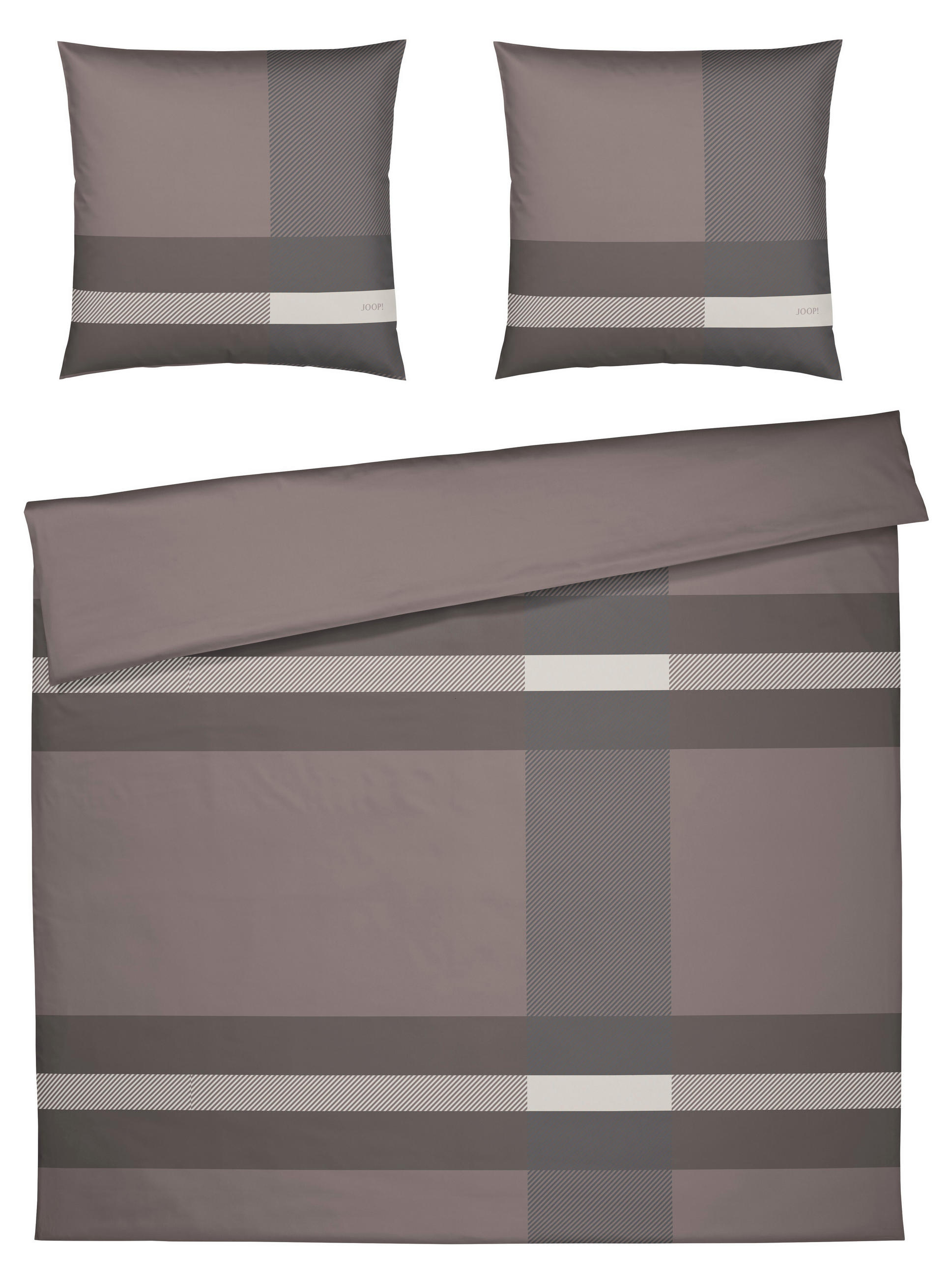 Joop! Bettwäsche Modern Braun, Grau, Beige 200x220 cm