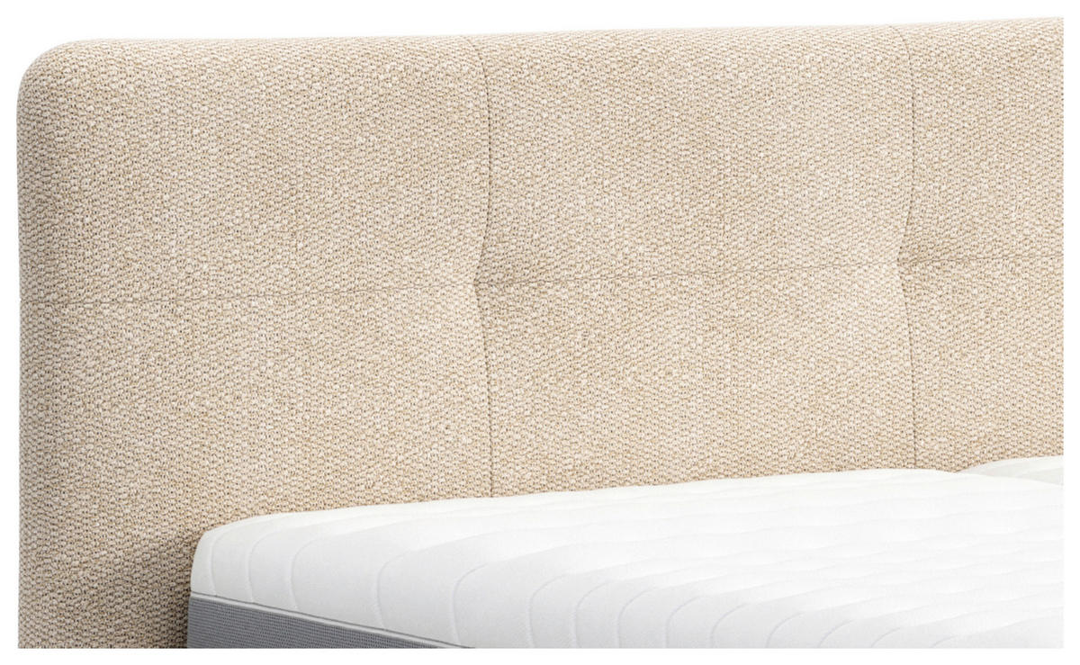 KÁRPITOZOTT ÁGY 160/200 cm  bézs  - bézs/krómszínű, Basics, faalapú anyag/textil (160/200cm) - Carryhome