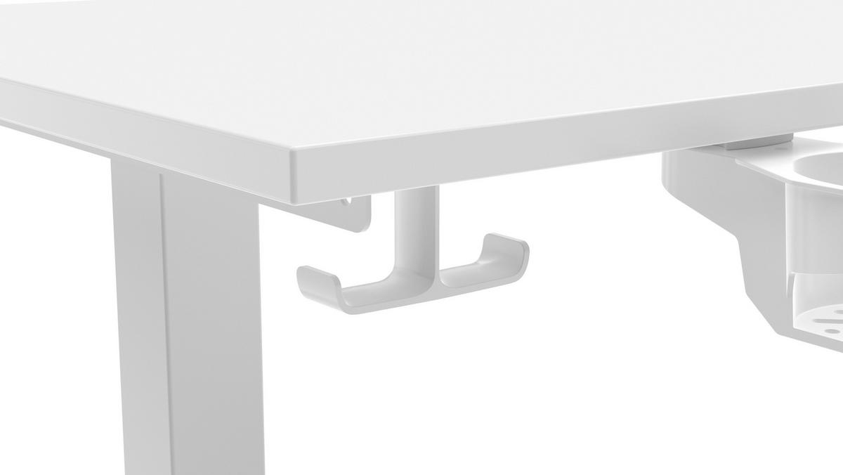 ECKSCHREIBTISCH höhenverstellbar  - Weiss, Konventionell, Holzwerkstoff/Kunststoff (160/160/72-117cm) - Carryhome