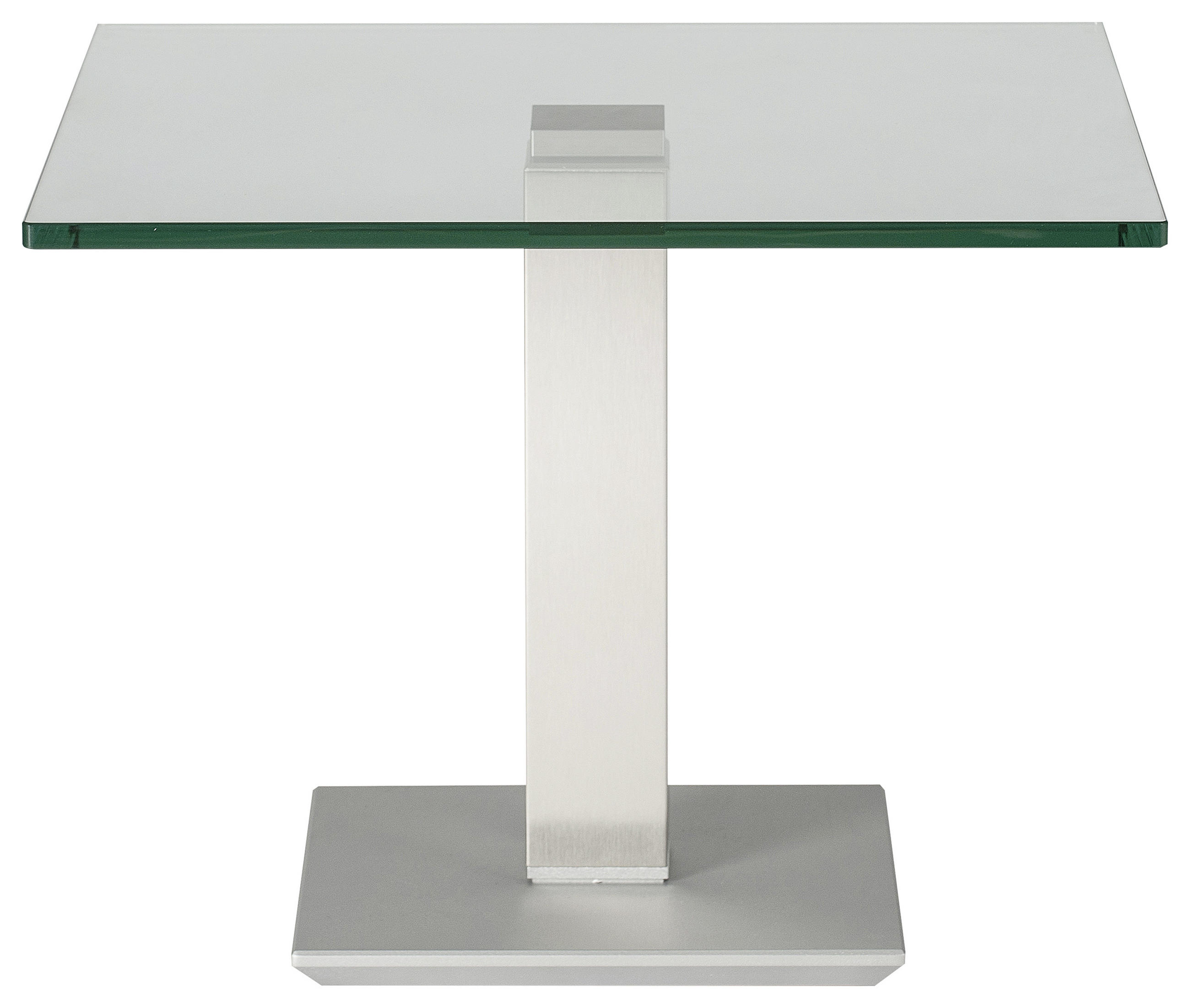 BEISTELLTISCH in Metall, Glas 60/60/46-65 cm  - Edelstahlfarben/Nickelfarben, Design, Glas/Kunststoff (60/60/46-65cm)