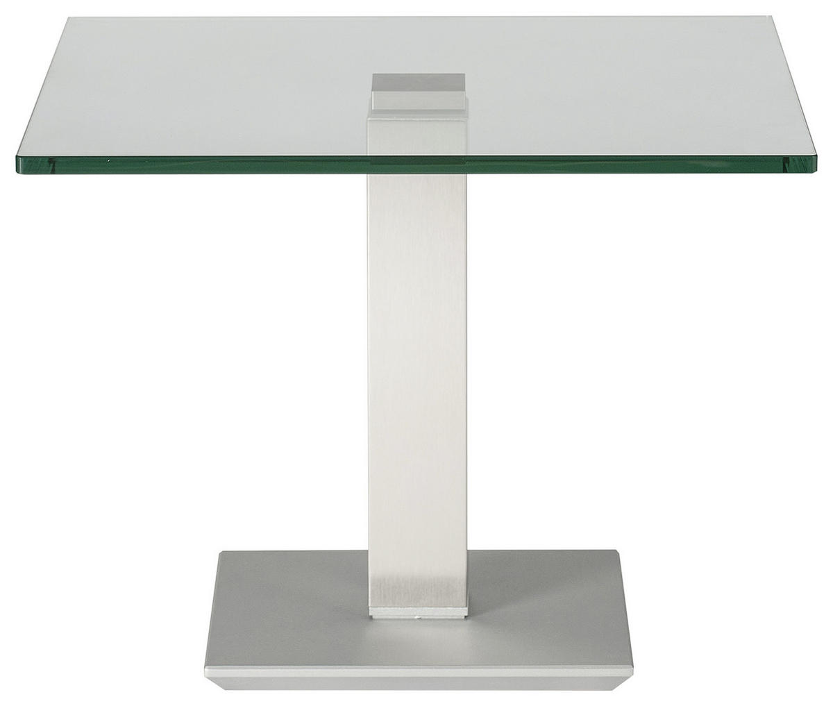 BEISTELLTISCH in Metall, Glas 60/60/46-65 cm  - Edelstahlfarben/Nickelfarben, Design, Glas/Kunststoff (60/60/46-65cm)